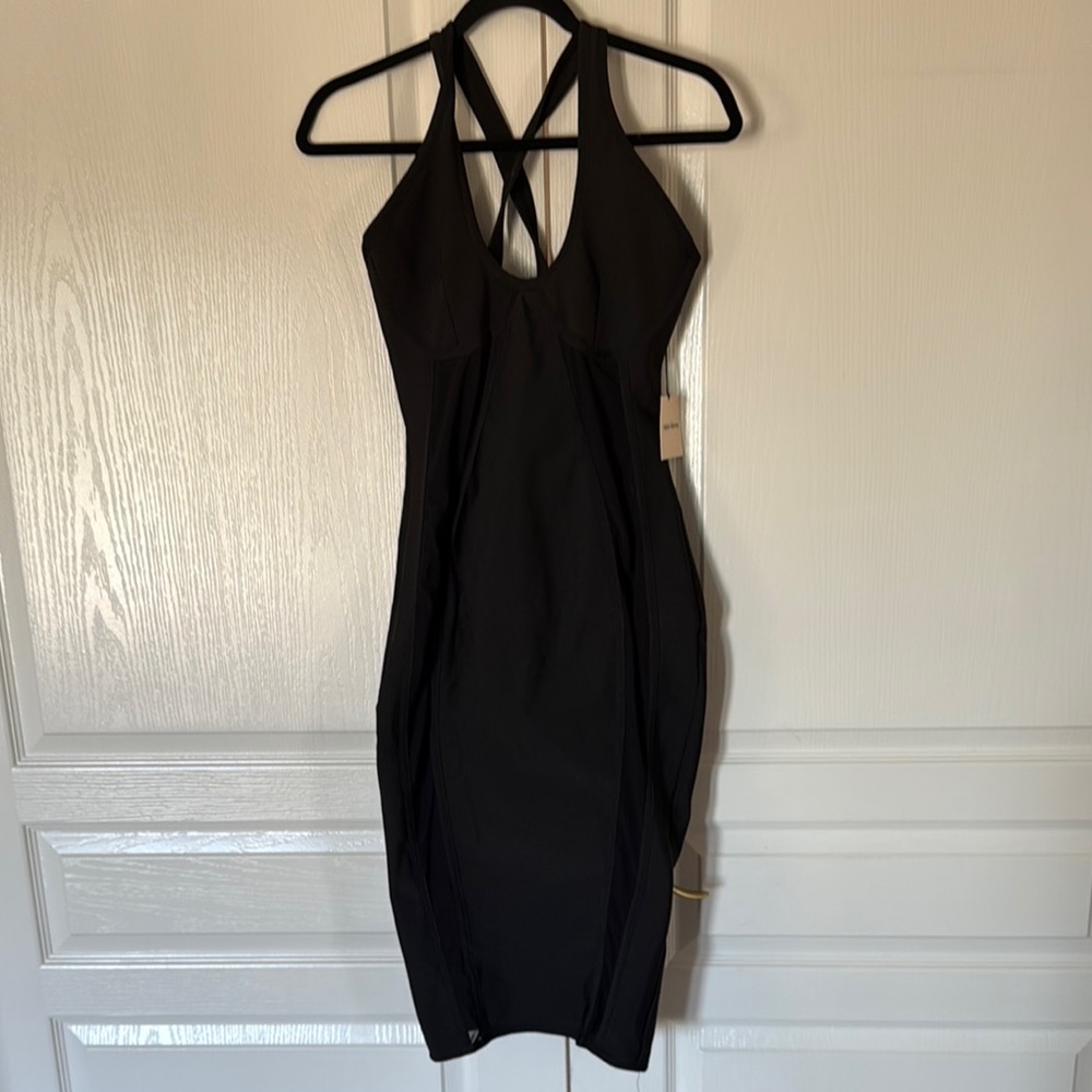 Elegant Black Halter Dress